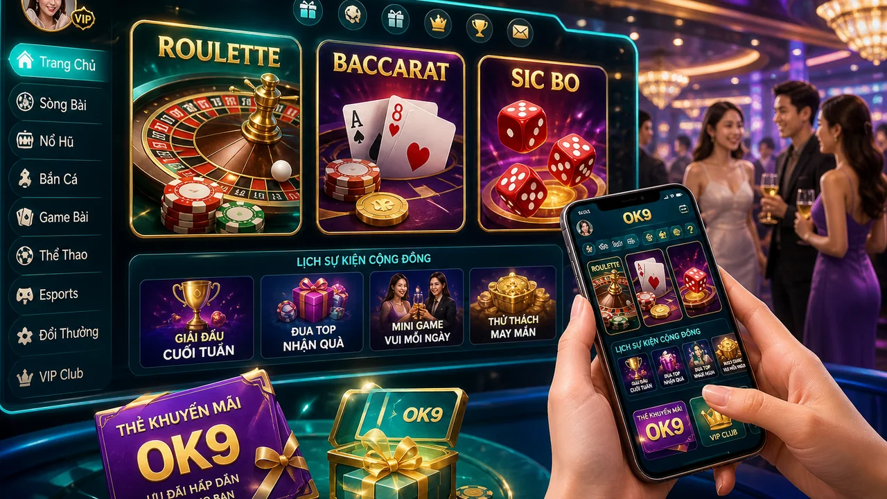 Chọn game casino trực tuyến phù hợp: Khuyến mãi OK9, sự kiện và phần thưởng giải trí